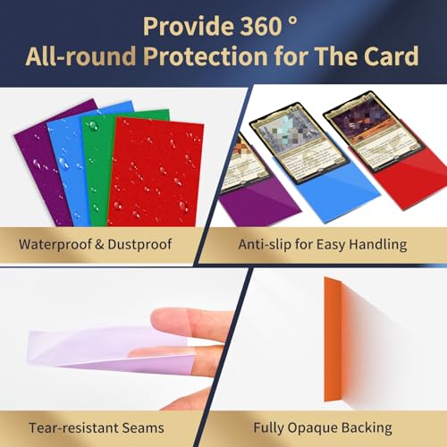 MEQHUO 1200 Count Card Sleeves, 12 Colors 66X91mm Perfect Fit MTG Card Sleeves, TCG Sleeves, Soft Trading Card Sleeves, Ca...