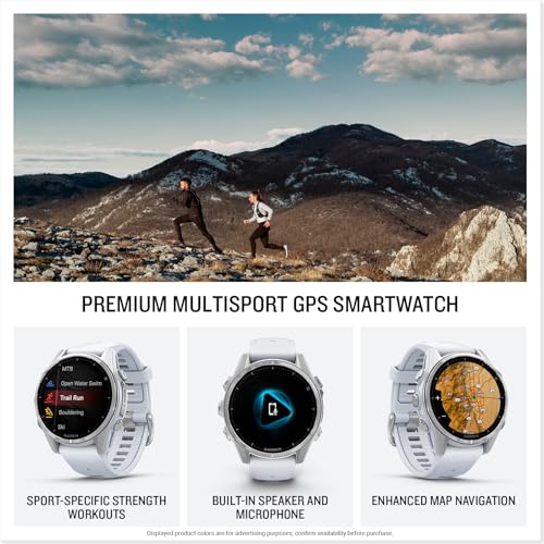 Garmin fēnix® 8 – 43mm, AMOLED, Premium Multisport GPS Smartwatch, Long-Lasting Battery Life, Dive-Rated, Built-in LED Fla...
