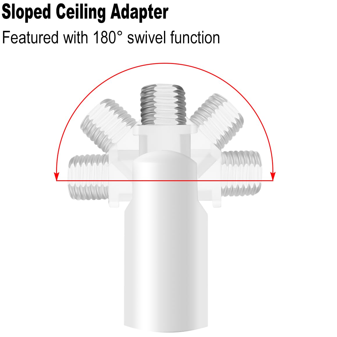 M10 Threaded Extension Poles Lighting Fixture Downrods Stems & 180 Degrees Sloped Ceiling Adapter Kits For Pendant Light  Island Lighting  Chandeliers (White)