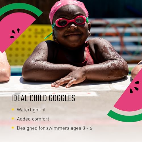FINIS Fruit Basket Kids Scented Swim Goggles - For Ages 3-6 - Anti-Fog - UV Protection - Soft Silicone Fit