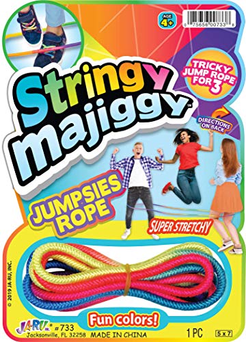 2CHILL Chinese Jump Rope (Pack) Elastic Skipping Rope Game for Kids & Adults | Colorful Stretchy Jump Rope for Kids, Girls...