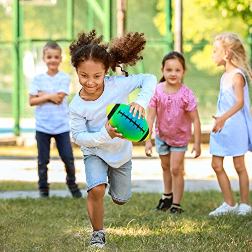Homotte Rainbow Sports Balls Pack of 4, 1 Each of 8.5" Football, Basketball, Soccer and Volleyball for Playground, Inflata...