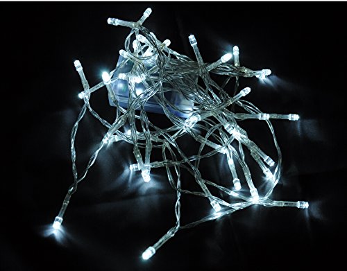 Karlling Battery Operated 40 LED Fairy Light String for Wedding Party Decorations, White, Plastic