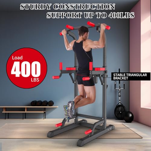 K KiNGKANG Power Tower Dip Station, Multi-Function Assistive Trainer Pull Up for Home Gym Muscle Building and Beginner Exe...