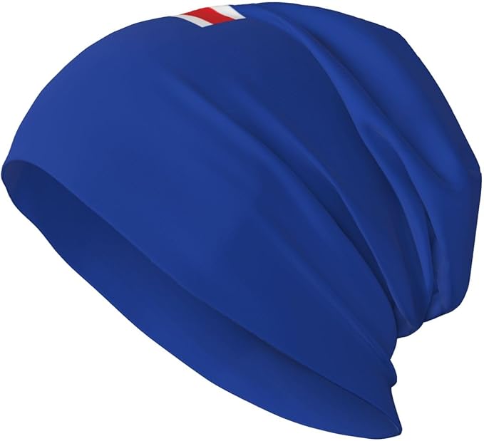 sackhg Flag of Iceland Print Winter Beanie Hat Men Women Soft Lightweight Thermal Cap for Outdoor Skiing Wear Black