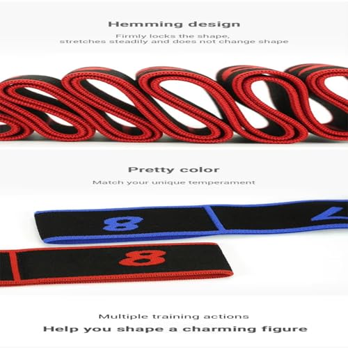 MBKHFLL Stretch Strap for Kids Elastic Gymnastics Stretching Ballet Dance Band with 8 Loops Adjustable Exercise Training R...
