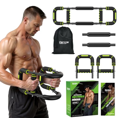 Twister Arm Trainer for Men, Chest Workout Equipment 5-Level Adjustable (40-130lb) with Ergonomic 27° Targets Biceps/Clip/...