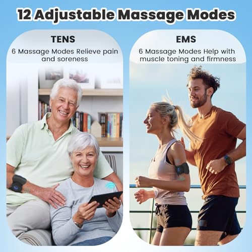 MASTOGO Wireless Tens Unit Muscle Stimulator - Two Sets of Tens Unit Massager for Pain Relief - Up to 12 Mode 20 Intensity...