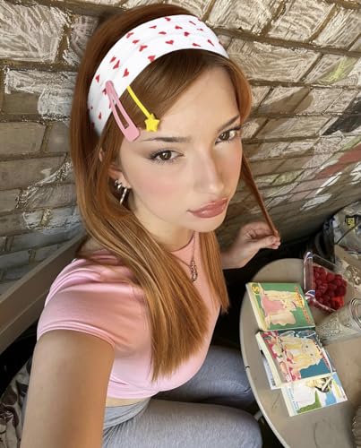 TERSE Fashion Women's Headbands for Short Hair Non Slip Elastic Floral Hairbands, Soft Fabric 2 Inches Thick Stripe Head B...
