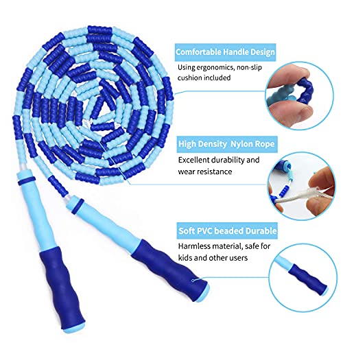 Leeboom Jump Rope, Adjustable Length Tangle-Free Segmented Soft Beaded Skipping Rope, Fitness Jump Rope for Kids, Man, and...