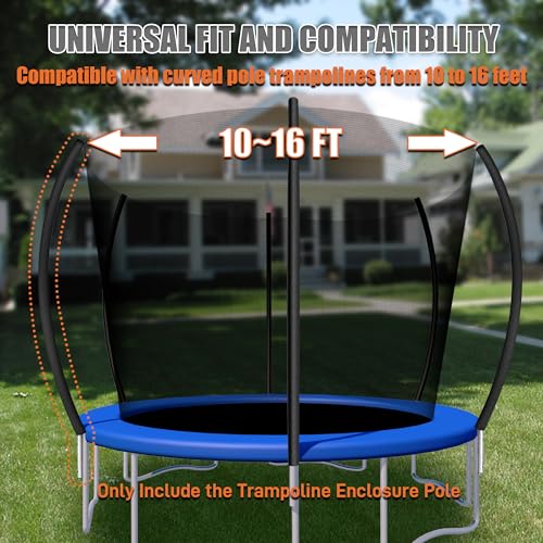 Suninlife 1PCS Trampoline Curved Pole, Universal Trampoline Replacement Enclosure Pole to Fit 8-16FT Curved Pole Trampolin...