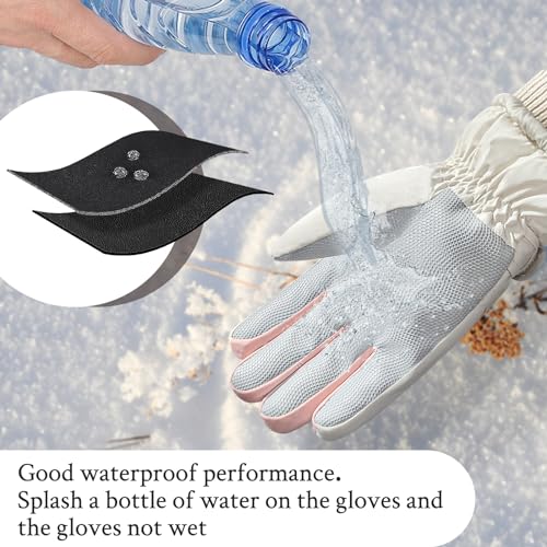 Feelorna Women Ski Gloves, Windproof Thermal Touchscreen Gloves Waterproof Winter Warm Snow Glove for Skiing Cycling Outdo...