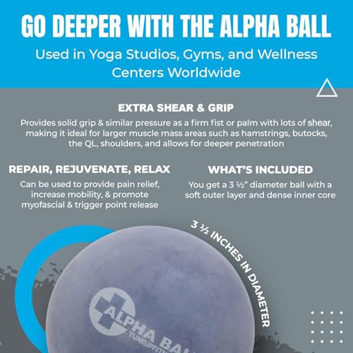 Tune Up Fitness – Alpha Ball | Large Therapy Ball | Massage Ball for Myofascial Release, Pain Relief - Back, Shoulders, Ha...