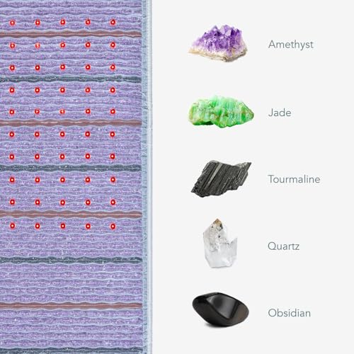 HealthyLine Platinum Far Infrared Heating Pad - Full Body Mat for Back Pain - Natural Crystal Gemstones - Auto Shut Off - ...