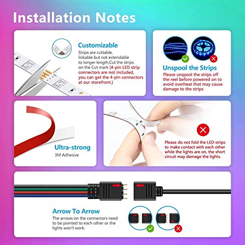 Nexillumi Led Lights for Bedroom 100ft Music Sync Color Changing Led Strip Lights Smart with Remote and App Control Built-...