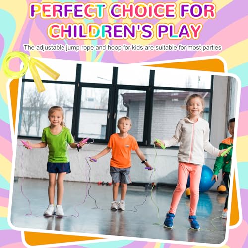 Poen 16 Pcs Detachable Hoop and Jump Rope Set Adjustable Exercise Hoop Skipping Rope Equipment for Fitness Teens Adults We...
