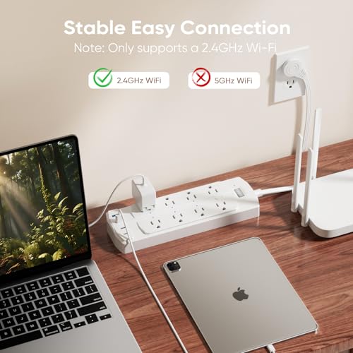 Smart Power Strip, Yozisital Surge Protector with 6 Smart Outlets and 4 USB Ports, 5FT Flat Plug Extension Cord for Home O...