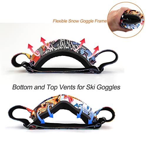 Flantor Kids Ski Goggles,Non-Slip Strap Snow Goggles Snowboard Goggles