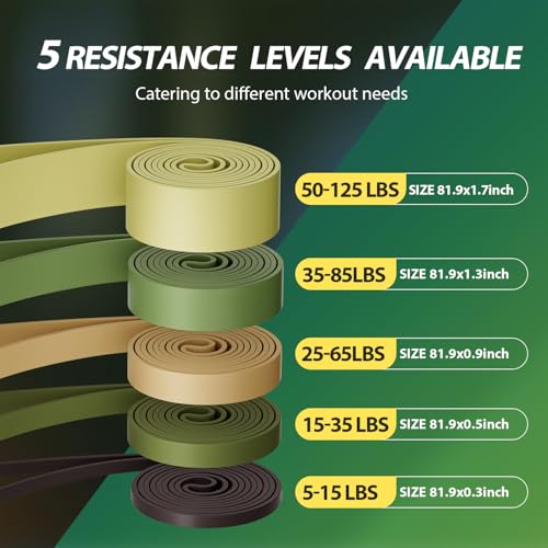 LEEKEY Resistance Bands, Exercise Bands with Bag,Rubber Pull Up Assist Bands - Bands for Working Out,Band for Men and Wome...