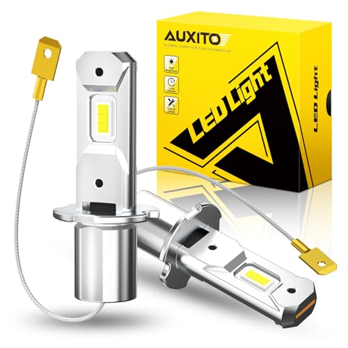 "AUXITO H3 LED Bulb, 16,000LM 600% Super Brighter, 10 Years Lifespan, 1:1 Size Plug-n-Play, 100% Perfect Installation, H3 ...