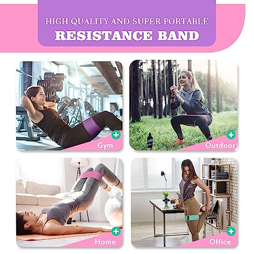 Fabric Resistance Bands for Working Out, 5 Levels Booty Bands for Women Men, Cloth Workout Bands Resistance Loop Exercise ...
