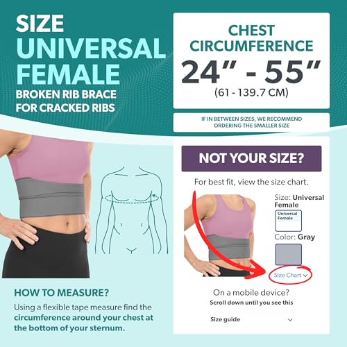 BraceAbility Broken Rib Brace for Women and Men - Rib Protector Compression Wrap, Chest Support Belt for Bruised, Fracture...