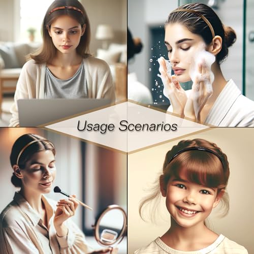 Kootinn 6-Pack Multi-Color Plastic Skinny Headbands with Teeth Comb for Women and Girls