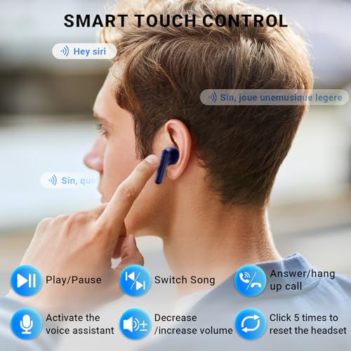 Godyse Wireless Earbuds Bluetooth 5.4 with LED Display Case, Mini in-Ear Bluetooth Earbuds, ENC Noise Cancelling for Call...
