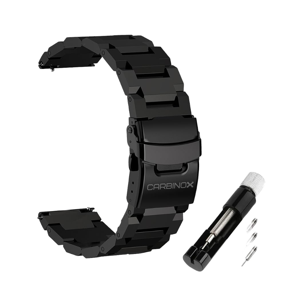 CARBINOX Vortex Smart Watch with Metal Band, Charger, Tempered Glass (2 Pack), Straps Rugged Fitness Tracker IP69K Waterproof Compatible with Android and iOS Phone, 14 Days of Battery Military Durable