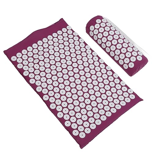 ZJchao Acupressure Mat Set, Muscle Relaxation Stress Reduction Acupuncture Pillow and Mat Kit Point for Sleeping Aid & Rec...