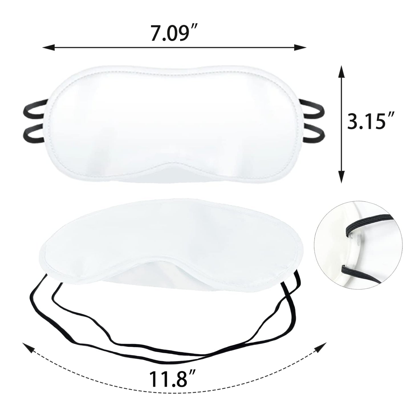 12 PCS Eye Mask Sleepover Party Supplies Sleep White Soft Shade Blindfold Eye Covering, Color the Bulk Game Stuff with 8 PCS Fabric Marker Pens