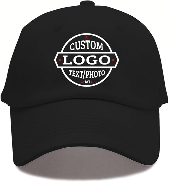 Custom Hat Bulk Designs Your Own Customized Hats Add Logo Or Photo Unisex Baseball Trucker Hat A-Black