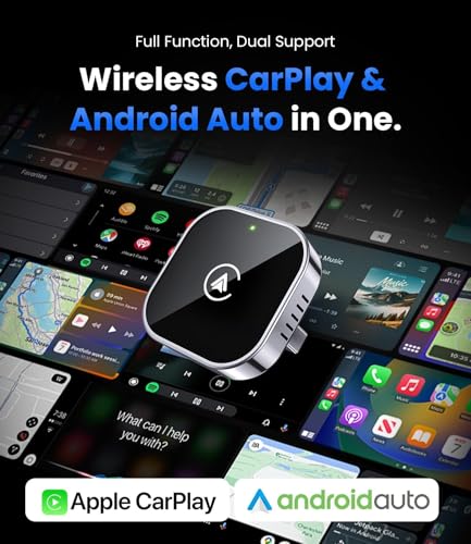 Teeran 2 in 1 Wireless CarPlay and Android Auto Adapter, Easy Setup Plug and Play, Fast Seamless Use Supports 1000+ Car's ...