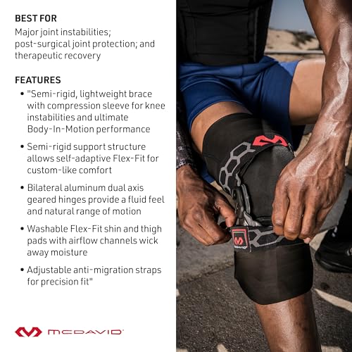 McDavid Knee Brace, Heavy Duty Hinged Knee Braces for Knee Pain, Instabilities, Ligament, ACL, MCL, PCL, Meniscus Injury, ...