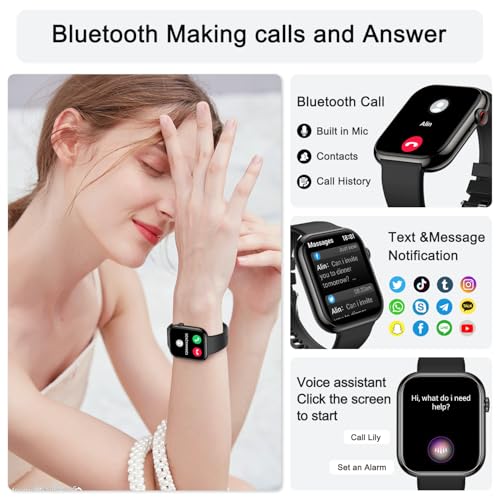 Smart Watch for Men Women Fitness: Waterproof Make Answer Call Running Smartwatch for Android Phone iPhone Samsung Compati...