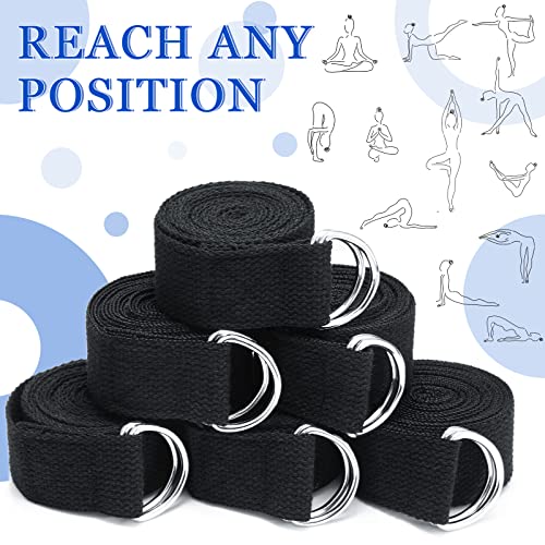 Leyndo Yoga Strap Stretching Pilates Exercise Adjustable Straps 6 ft Non Elastic Yoga Belt with Adjustable D Ring Buckle f...