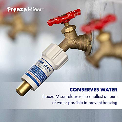 Freeze Miser Outdoor Faucet & Spigot Freeze Protection – Patented Valve Shield, Activates at Water Temperature Below 37°F/...