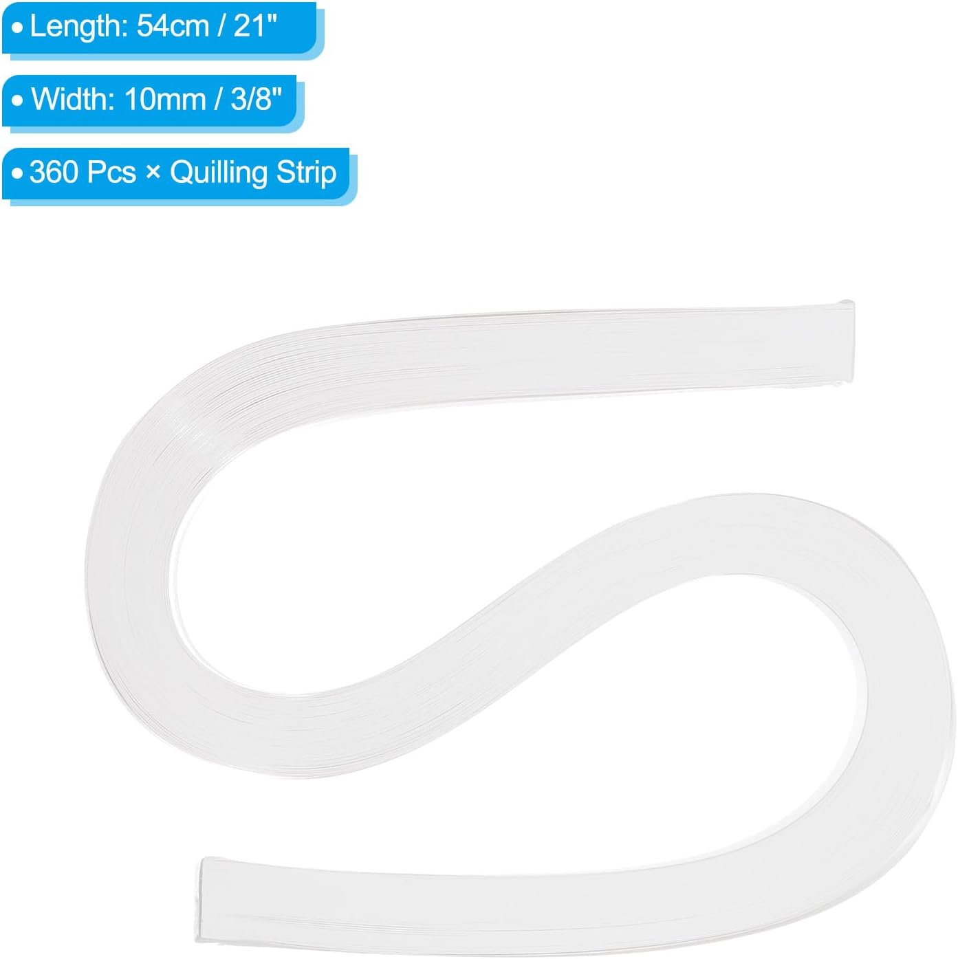 PATIKIL 360pcs Quilling Paper Strips Paper Flowers Quilling Kits 3/8"(10mm) Origami Paper for Adults Beginner Art Craft, 21"(54cm) Milky White