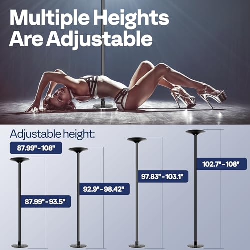 VIVOHOME Professional Spinning Dancing Pole, 45mm Portable Dance Pole for Home Fitness