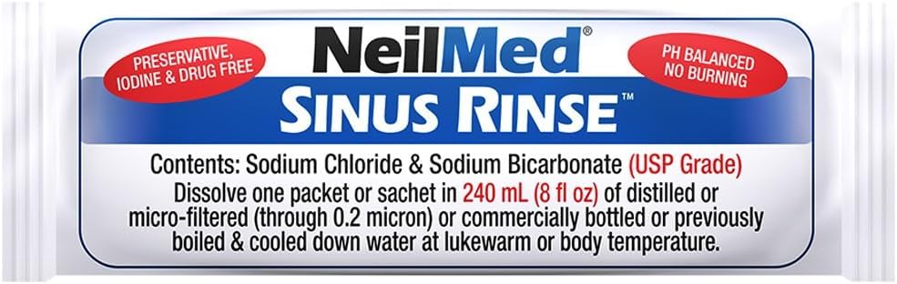 NeilMed Sinus Rinse - A Complete Sinus Nasal Rinse Kit, 50 Count (Pack of 2)