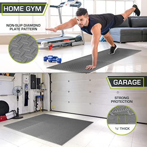 ProsourceFit Puzzle Exercise Mat ½ in, EVA Interlocking Foam Floor Tiles for Home Gym, Mat for Home Workout Equipment, Flo...