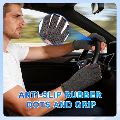 DRNAIETY 2 Pairs Arthritis Compression Gloves- for Hand Arthritis, Carpal Tunnel Pain, Rheumatoid Arthritis, RSI, Fingerle...