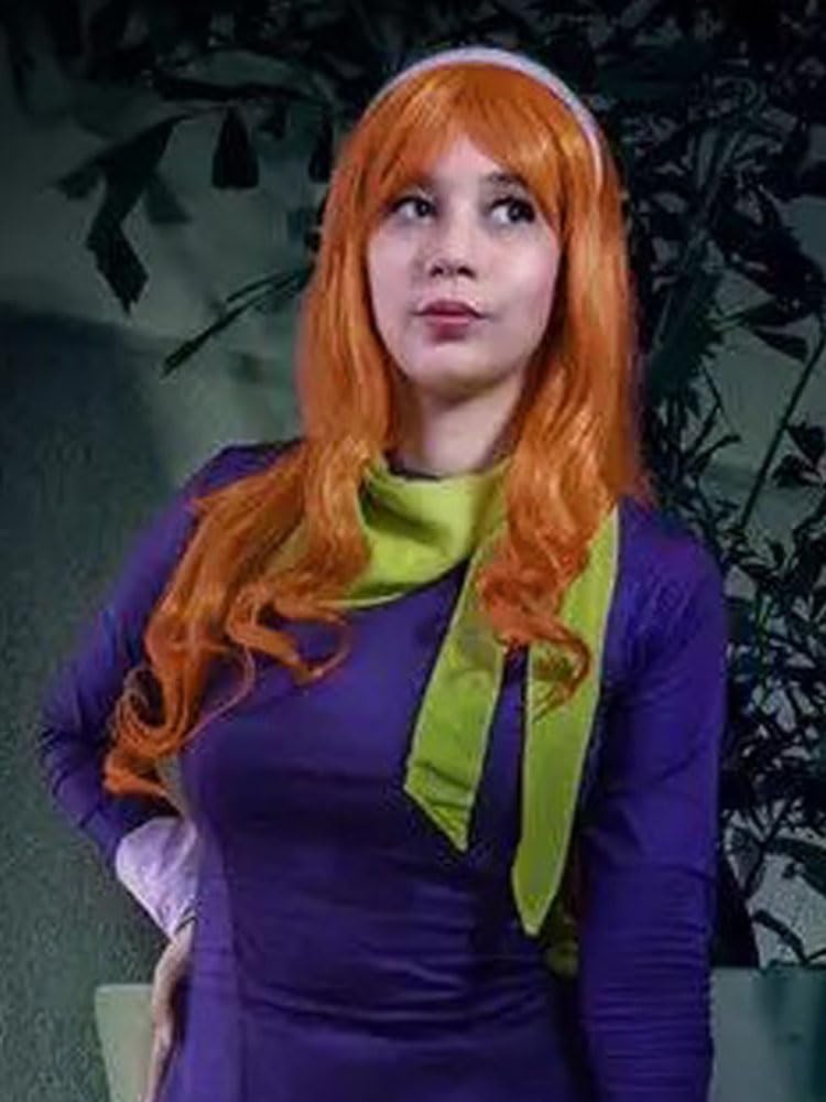 GNIMEGIL Stunning Long Straight Synthetic Wigs for Women in Copper Color Orange Wig with Bangs - Ideal for Style Seekers