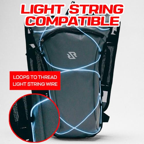 Festival Approved Hydration Backpack Rave | Anti-Theft Chest Pockets, 2L Bladder Included, Lightweight Ripstop Design