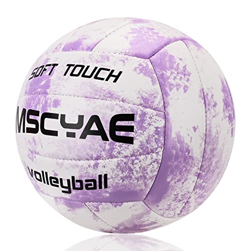 MSCYAE Volleyball Official Size 5,Soft Touch Volleyballs for Kids Youth Adults, Indoor Outdoor Volleyball for Beginners Ba...