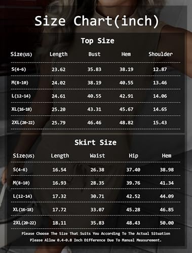 ATHMILE Two Piece Skirt Sets for Women Summer Beach Vacation Outfits Mock Neck Tops Tennis Skirt Lounge Matching Sets