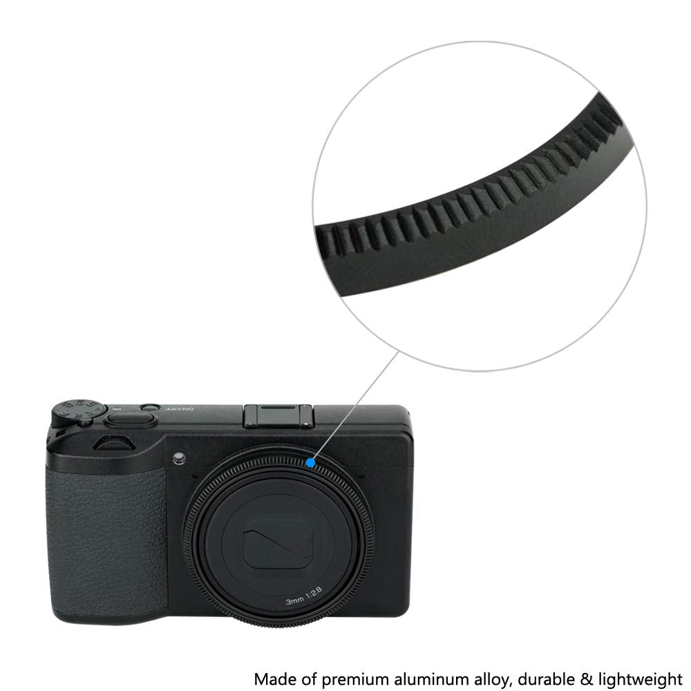 Jjc Metal Lens Decoration Ring Cap For Ricoh Gr Iii Gr Iii Hdf Gr3 Gr3 Hdf Accessories Replace Ricoh Gn-1 Ring Cap -Black