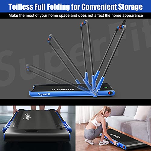Goplus 2 in 1 Folding Treadmill, 2.25HP Under Desk Electric Superfit Treadmill, Installation-Free with APP Control, Remote...