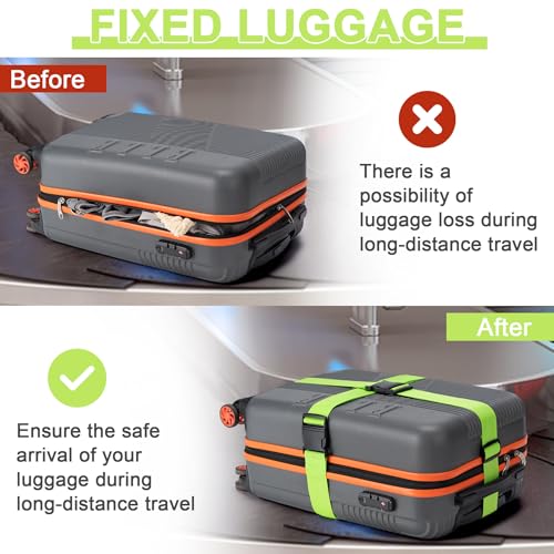 Luggage Straps for Suitcases 4 Pack, TSA Approved Travel Essentials, Luggage Strap for Travel Suitcase & Bag Closure and f...