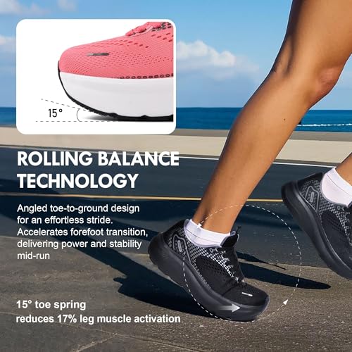 JACKSHIBO Wide Toe Box Shoes Women Arch Support Wide Sneakers for Running Walking Athletic Tennis Orthopedic Plantar Fasci...